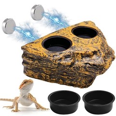 ®Magnetic Reptile Feeder Ledge with 4Pcs Cups Crested Gecko Feeding Bowls Rem…