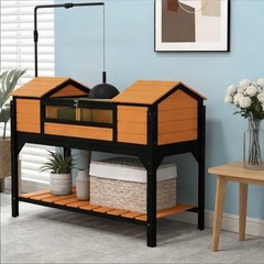 Large Wooden Turtle Cage Tortoise House 48 Inch with Lamp Holder Indoor
