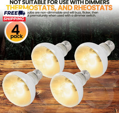 (4-Pack 100W Reptile Heat Lamp Bulbs – UVA Daylight Basking Light Bulbs