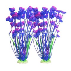 Artificial Aquarium Plants, Purple, 16 inch, 2 Pack | Plastic, Fish Tank Deco…