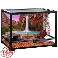 AWERT 72x24in Reptile Habitat Background Sunset Mountain