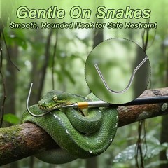 61 inch Snake Hook, Professional Reptile Catcher Handling Tool, Stainless Ste…