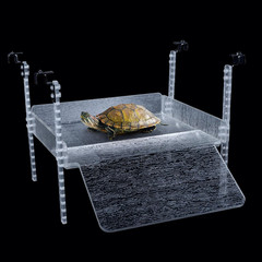 Adjustable Turtle Basking Platform, 16-19 Inch Wide, Slip-Resistant Ramp, Acryli