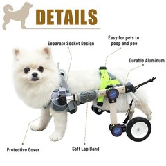 Adjustable Dog Wheelchair for Back Legs Mobility Support Lightweight Pet Whee…