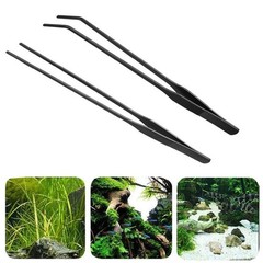 2PCS Aquarium Tweezers Stainless Steel Straight and Curved Tweezers Set Long …