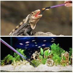 Pinzas de acero inoxidable para alimentación de reptiles con punta de goma