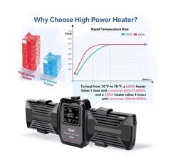 hygger Aquarium Heater, 500W 800W 1000W Submersible Fish Tank Heate… Fast Ship