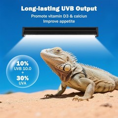 T5 10.0 UVB Reptile Light Fixture, T5 UVA UVB Light Tube Lamp Blub 24W 22″ fo…