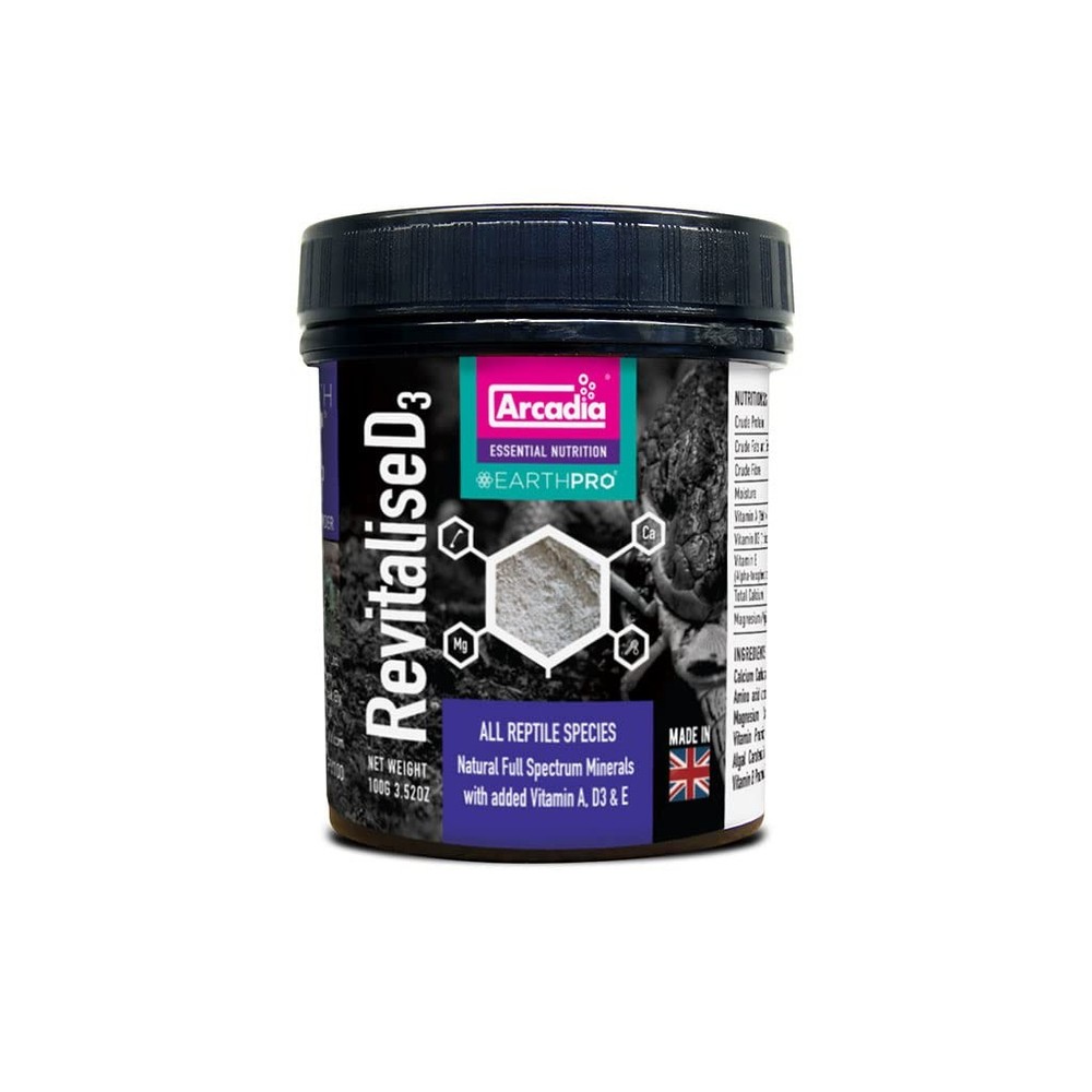 EarthPro RevitaliseD3 Calcium for Reptiles 100g – All-Natural Full Spectrum M…