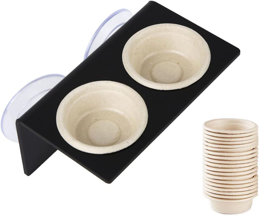 Paper Feeding Cups Samll 0.5 Oz Gecko Food and Water Feeding Dish Ledge Accessor