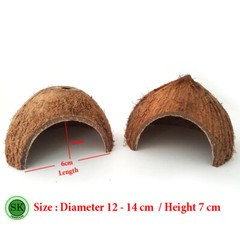 Reptile Hide Habitat Natural Coconut Shell Lizard Spider Small Animal Cave House