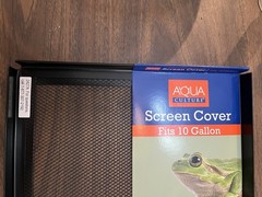 Terrarium Screen Cover 20in x 10in. Covers 20 Gal Tank. Reptile/Small Pet Home