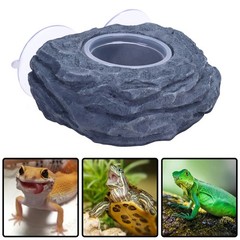 Crested Gecko Feeder Ledge Single Bowl Reptile Food Dish with 3PCS Reptile Fe…