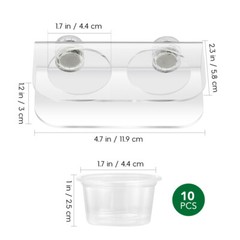 Suction Cup Feeding Bowl Reptile Gecko Ledge Magnetic Dish & Water