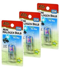 Zilla 25 Watt Mini Halogen Lamp Reptile Bulb 3 Pack Day Blue Energy Saving