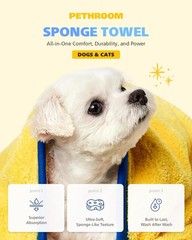 Small Portable Pet Towel, 8x 8, Super Absorbent, Quick-Drying, Dogs, Cats