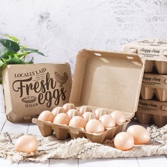 Zhanmai 50 Pcs Natural Paper Pulp Egg Cartons Blank Bulk 12 Count Dozen Vinta…