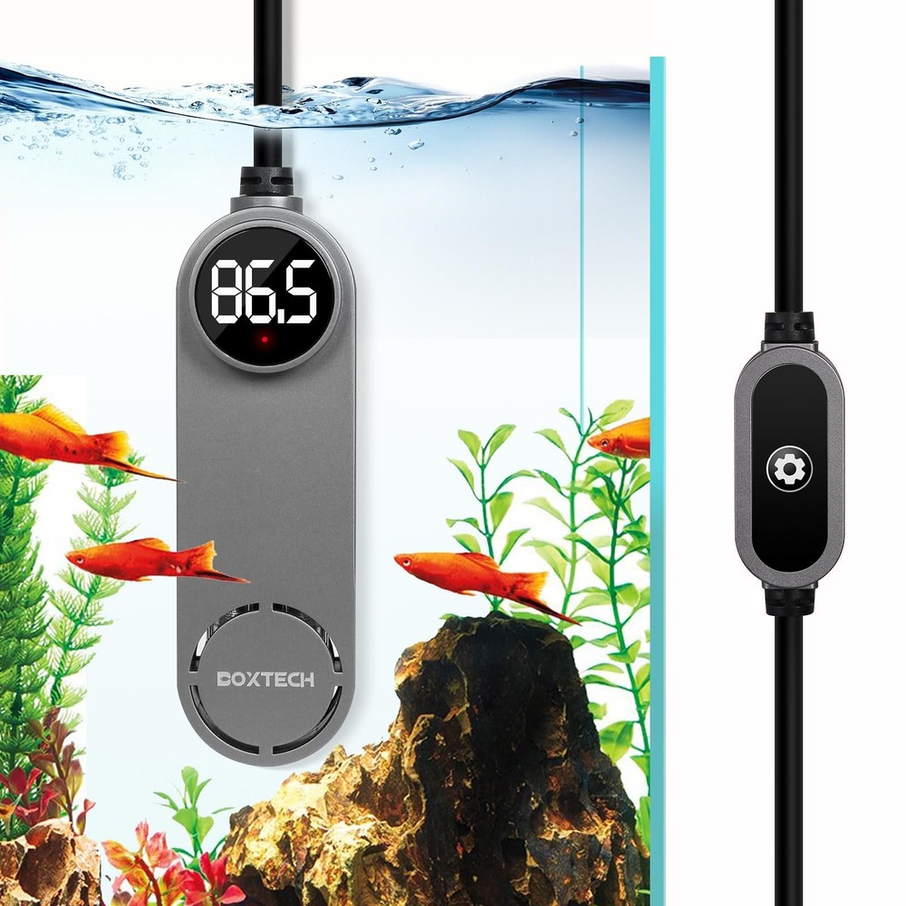boxtech Small Fish Tank Heater – Mini Aquarium Heater, 50w Submersible Turtle…