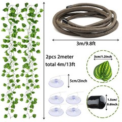 Reptile Tank , Artificial Plants Vines and Flexible Leaves With Suction Cups,…