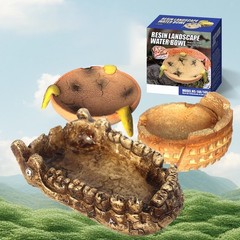 Reptile Feeding Bowl Simulation Dinosaur Jaw Shape Habitat Accessories