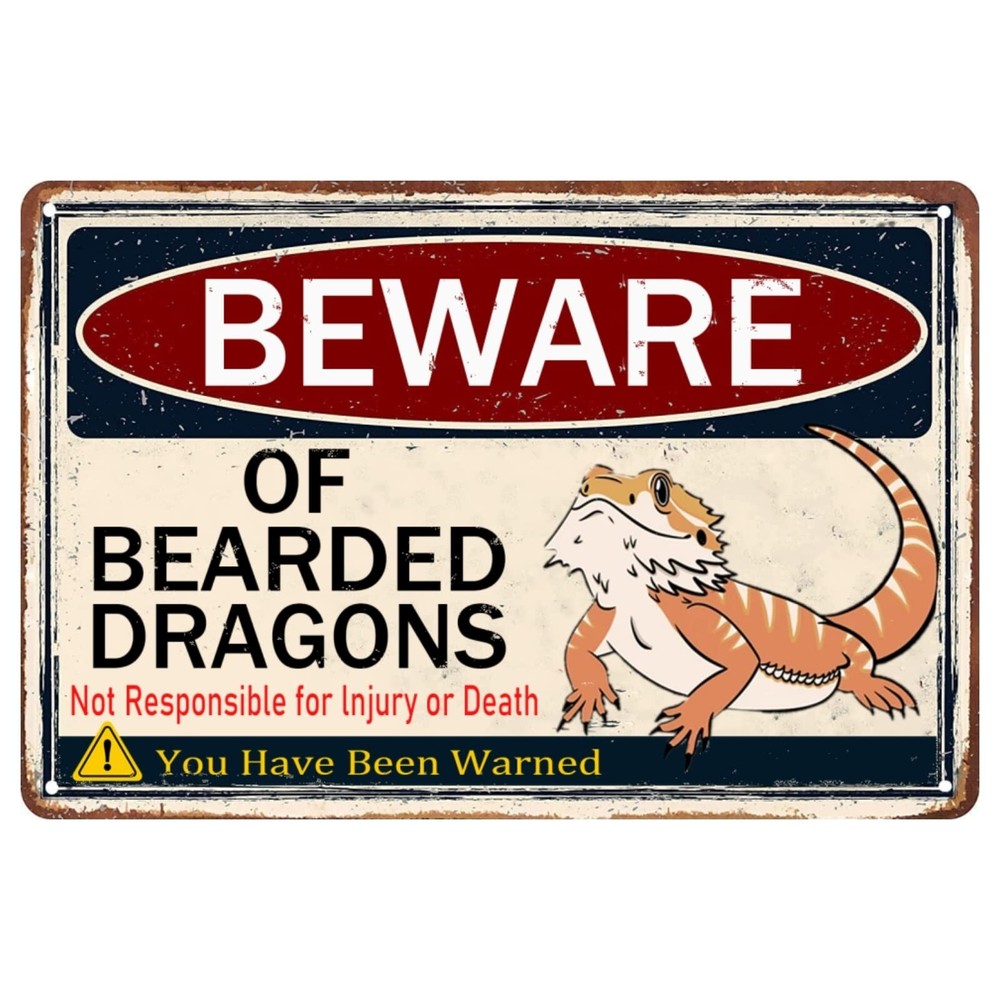 Beware Of Bearded Dragon Sign Reptile Dragons Tank Accessories Bearded Dragon…