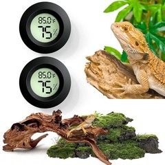 Reptile Thermometer & Humidity Gauge,2PCS Digital Hygrometer Adhesive Reptile