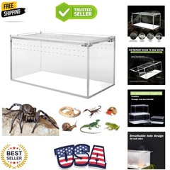 Small Acrylic Tarantula Enclosure Terrarium with Magnetic Button,8 * 4 * 4inc…