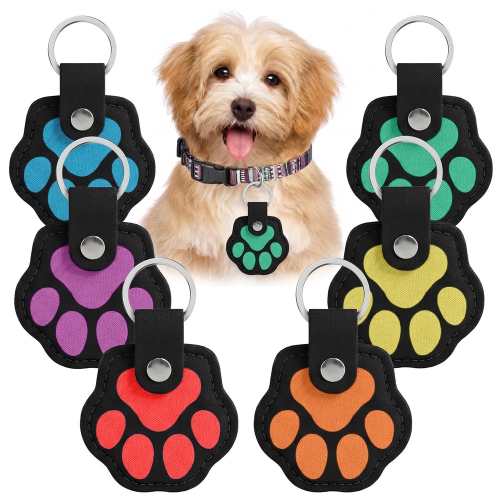Clysee 6 Pcs Dog Tag Silencer Dog Tag Cover Portable Pet ID Soundless Silence…