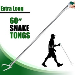 60″ Professional Snake Tongs, Extra Long Repitle Grabber Heavy Duty Rattle Sn…
