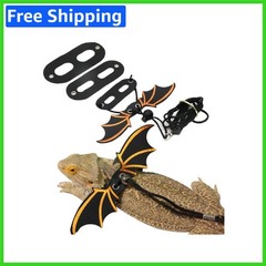 Safety Walking Leash for Bearded Dragon & Small Pets – Adjustable, Black Harness