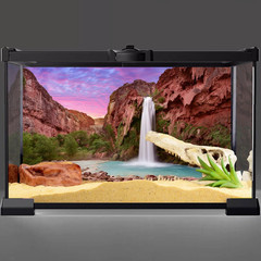 48X18 Inches Reptile Habitat Background Sunset Mountain Waterfall Terrarium Back