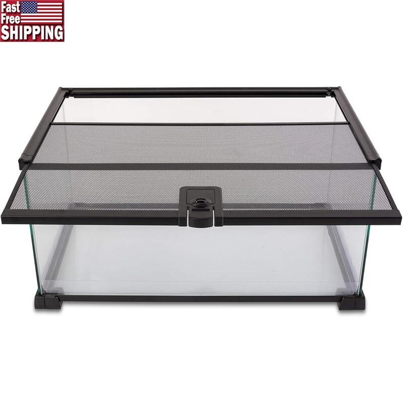 10 Gal Glass Reptile Tank Terrarium Sliding Screen Top Small Animal Habitat New