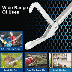 Snake Grabber Reacher Tool, 69″ Snake Catcher Tongs Long Handle Heavy Duty Repti