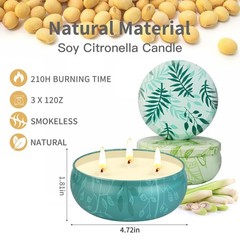 Citronella Candles Outdoor, Large Citronella Candle Outdoor for Patio, 3 Pack…