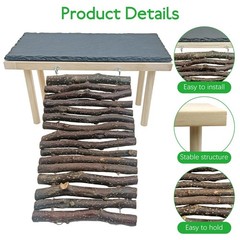 BNOSDM Bearded Dragon Basking Rock Platform with Climbing Ramp Reptiles Hideo…
