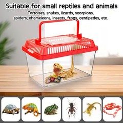 12Pcs Plastic Reptile Terrariums Carrier Cage, Tarantula Enclosure Breeding B…