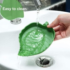 Boao 2 Pieces Leaf Reptile Food Water Bowl Plate 2 Piece Assortment, Green