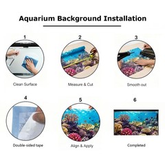 4 Pack Aquarium Background, 30×18 Inch Polyester Cloth Decor for Fish Tank, S…