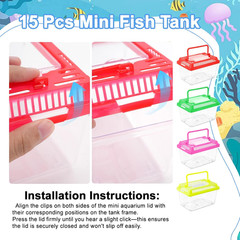 15 Pcs Small Plastic Reptile Carrier, Tarantula Enclosure Snake Breeding Box, Mi