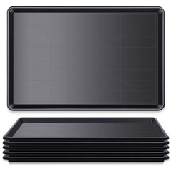 4 Pcs Large Dog Crate Replacement Tray 35×23.6 Inch Black Plastic Pet Liner