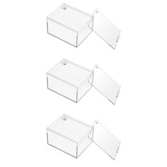 3 Pack Jumping Spider Habitat Scorpion Feeding Box Lizard Case Cage