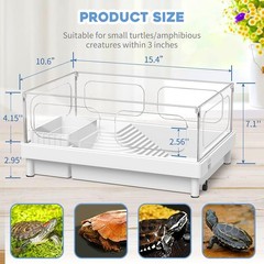 Small Turtle Tank Kit(Tank Light Filter Acrylic Turtle Tank Starter Kit W/ Bask