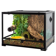 REPTIZOO Reptile Hide Cave Resin Hollow Tree Trunk Hideout Hermit Crab BROWN
