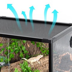 67 Gallon Reptile Tank Glass Reptiles Terrarium Sliding Door Top Ventilation