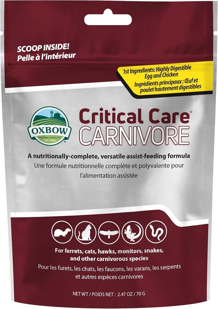 Oxbow Critical Care Carnivore, Made with Whole Egg & Dried Chicken, 2.47 oz