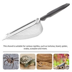 1Pcs Black Stainless Steel Reptile Sand Shovel Ergonomic Durable Cleaning Tool
