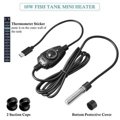 FEDOUR Mini Type-C Aquarium Heater, Small Adjustable Heater with External Con…