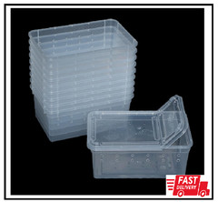 10 Pcs Reptile Feeding Boxs, Plastic Spider Terrariums Breeding Box Feeder Insec
