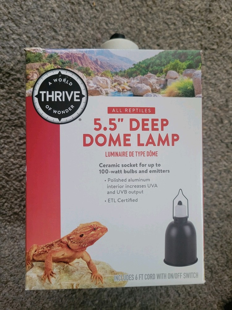 Thrive 5.5″ Deep Dome Lamp For Reptiles 6 ft Cord, On/Off Switch NEW