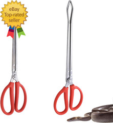 2 PCS Snake Feeding Tongs 15 Inch Extra Long Stainless Steel Reptile Feeding Ton